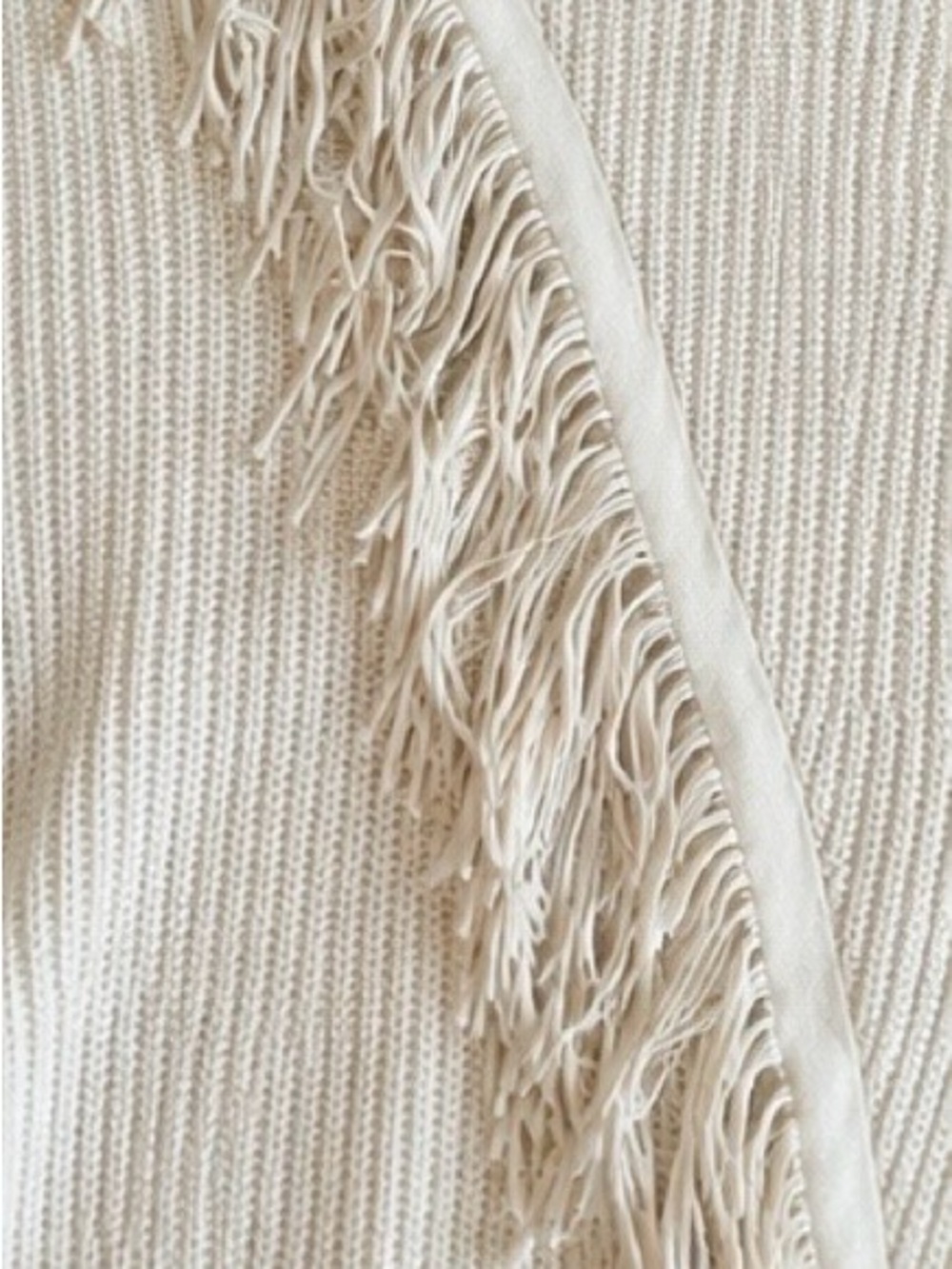 Cream fringe knit sweater by A Love Story in size XL. - Picture 4 of 5